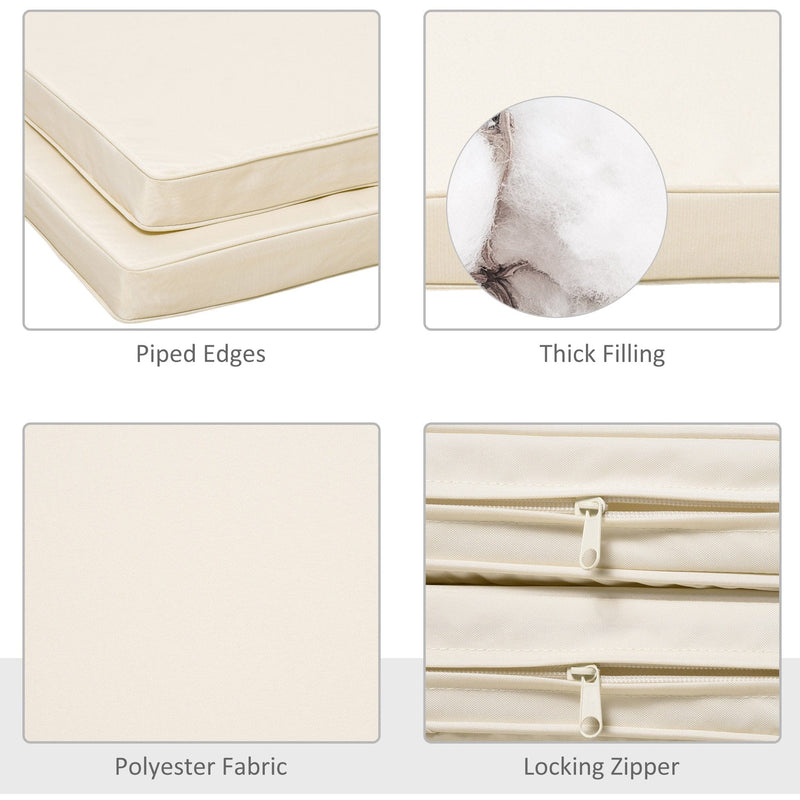 Outsunny Seat Pads, 45x45cm, Cream (Set of 2) Outsunny