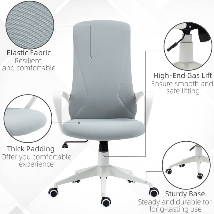 High-Back Desk Chair, Light Grey