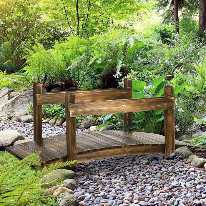 5FT Wooden Garden Bridge with Planters