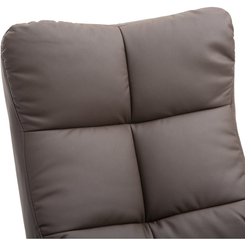 HOMCOM Faux Leather Swivel Recliner, Footstool, Brown