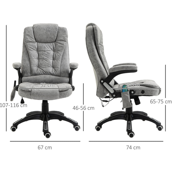 Heated Massage Chair w/ Swivel Grey