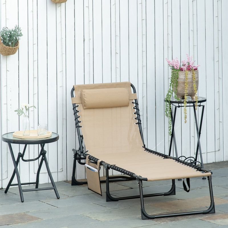 Portable Sun Lounger For Beach, Garden, Pool Outsunny