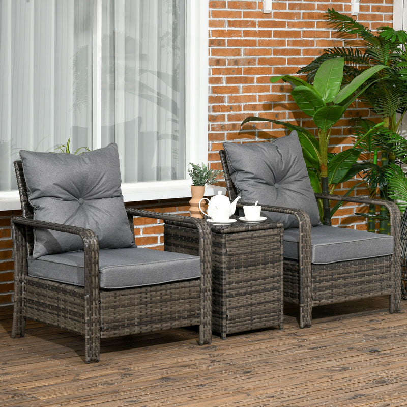 3 Piece Outdoor Rattan Bistro Set