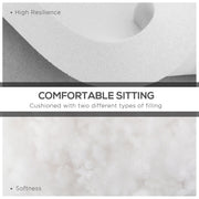 Outsunny Garden Seat Cushion with Ties, 40 x 40cm Replacement Dining Chair Seat Pad, Cream White Outsunny