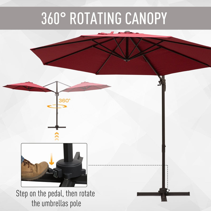 Roma 3m Cantilever Parasol with 360° Rotation