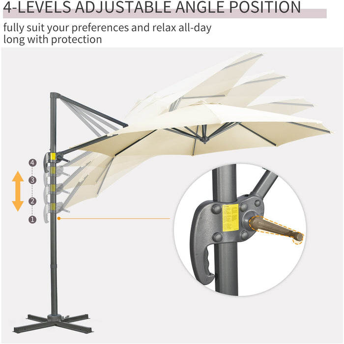 3m Large Overhanging Garden Cantilever Parasol