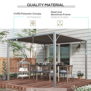 3x3 Metal Pergola With Louvered Roof, Grey Outsunny