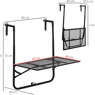 Balcony Hanging Table Outsunny