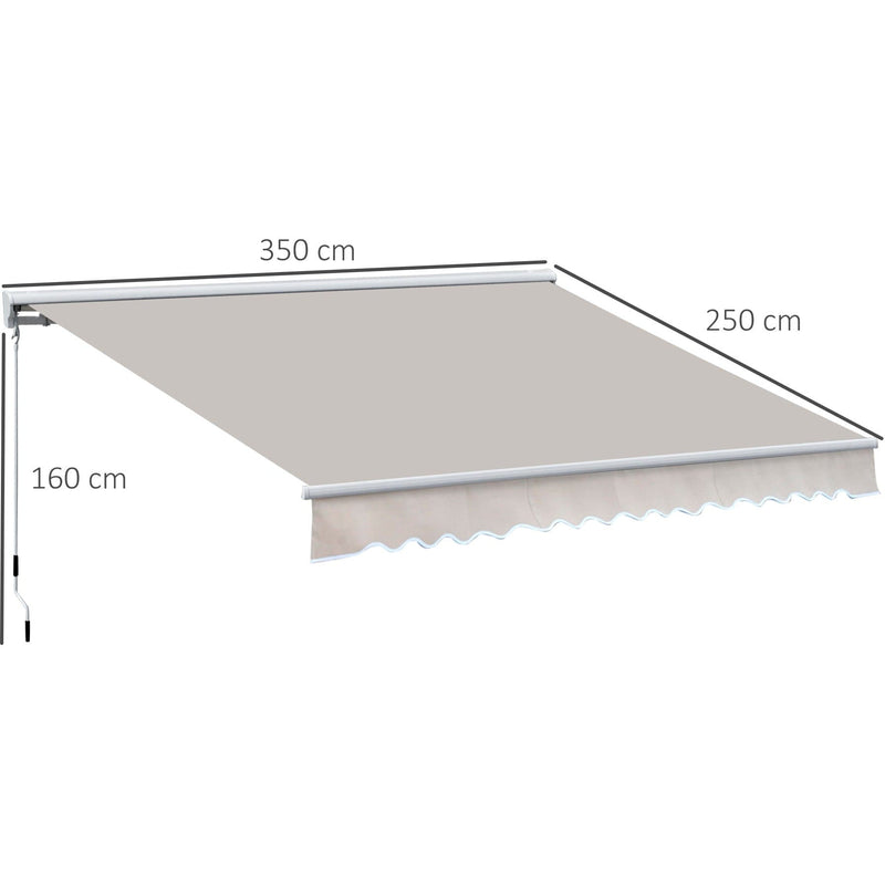 Electric Awning For Patio, 2.95 x 2.5M, Cream White
