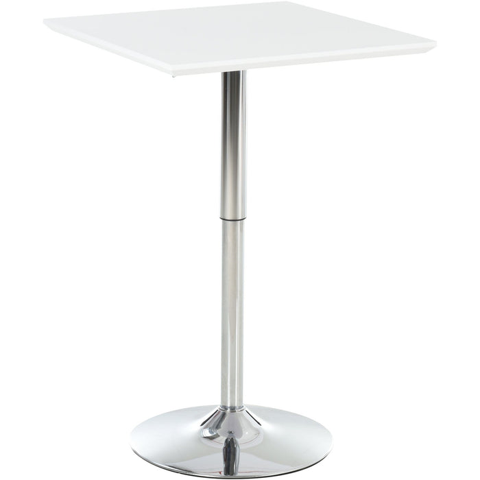 White Square Adjustable Bar Table