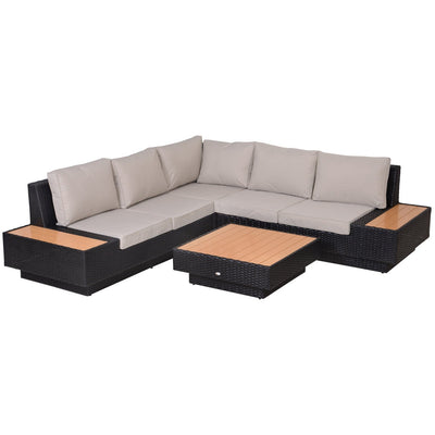 Garden Furniture Corner Sofa & Coffee Table Set Outsunny