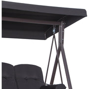 Black Outdoor Swing Chair With Canopy & Cup Trays Outsunny