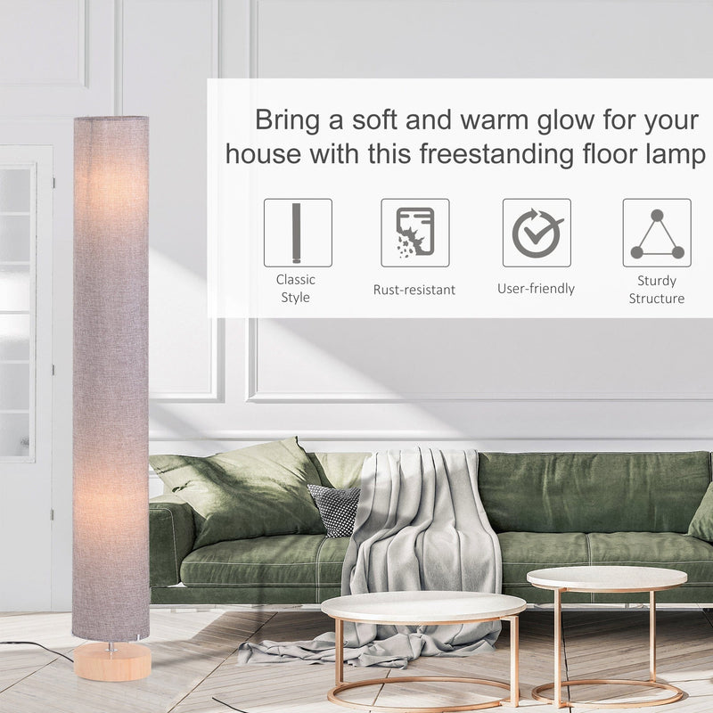 Modern Floor Lamp, 47-Inch, Fabric Linen Shade