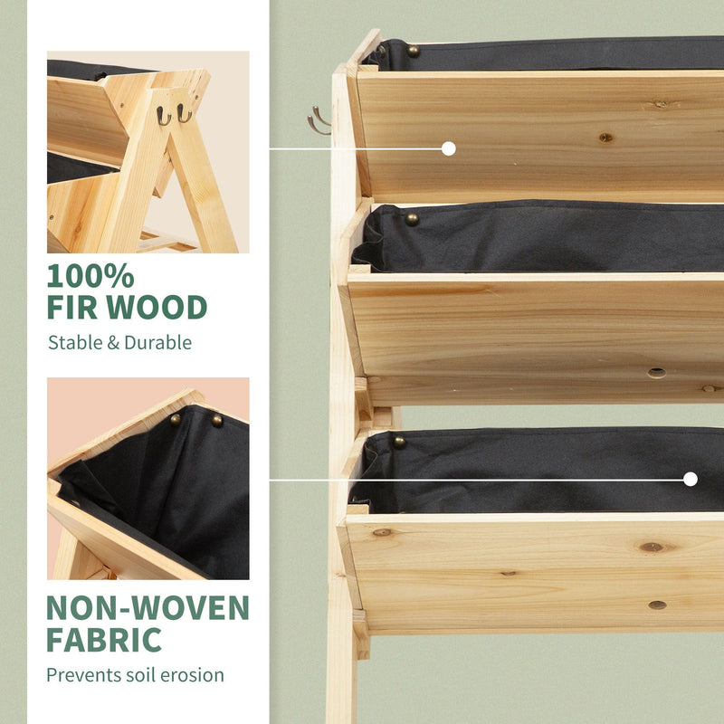 3 Tier Garden Planter, 120x68x80 cm