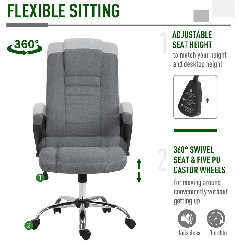 High Back Office Chair With Wheels, Adjustable Height