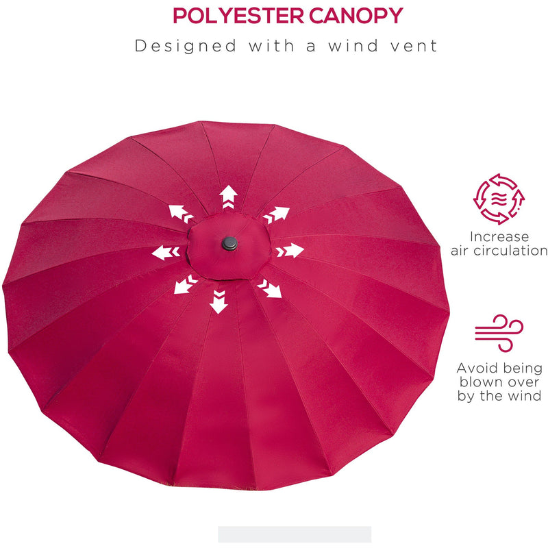 Round Patio Parasol, 2.5m, Tilt Crank, 18 Ribs