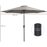 3m Tilting Garden Parasol with Crank Handle Outsunny