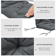 Thick Outdoor Seat Cushions With Backs, Grey Outsunny