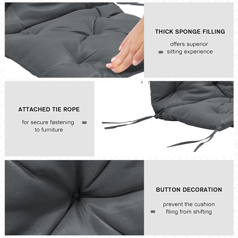 Thick Outdoor Seat Cushions With Backs, Grey Outsunny