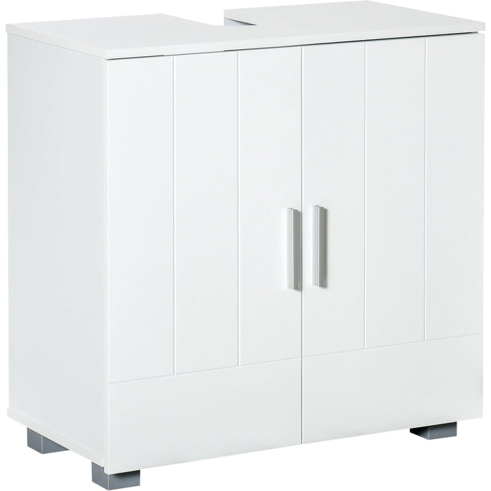 Modern White Pedestal Under Sink Cabinet, 60H x 60W x 30Dcm