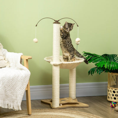 Cat Tree Tower With Sisal Rope Scratching Post Pawhut
