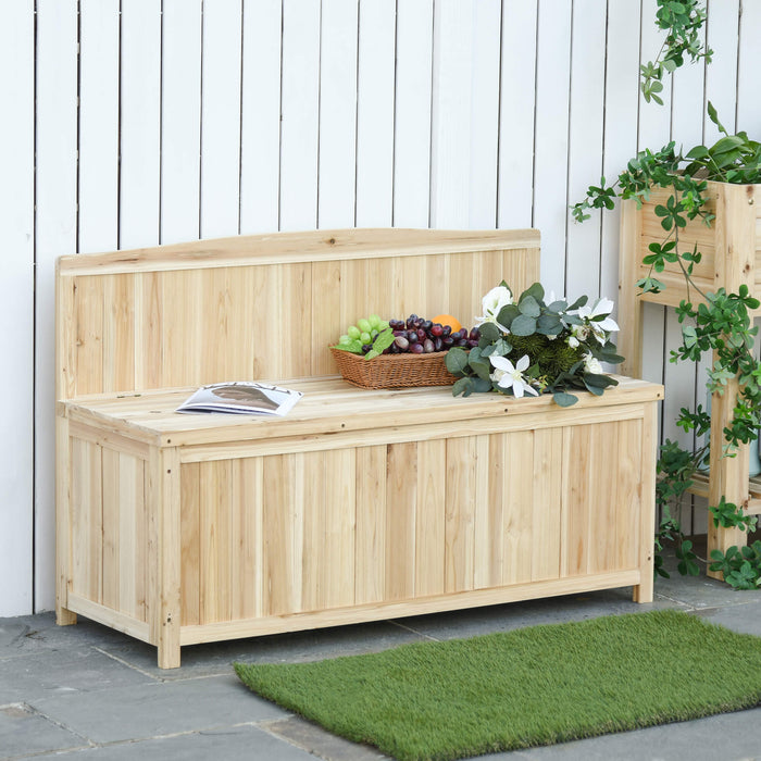Garden Arch Wood Bench with Outdoor Storage Box