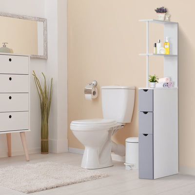Freestanding Tall Bathroom Cabinet, 15W x 33D x 136.5H cm Kleankin