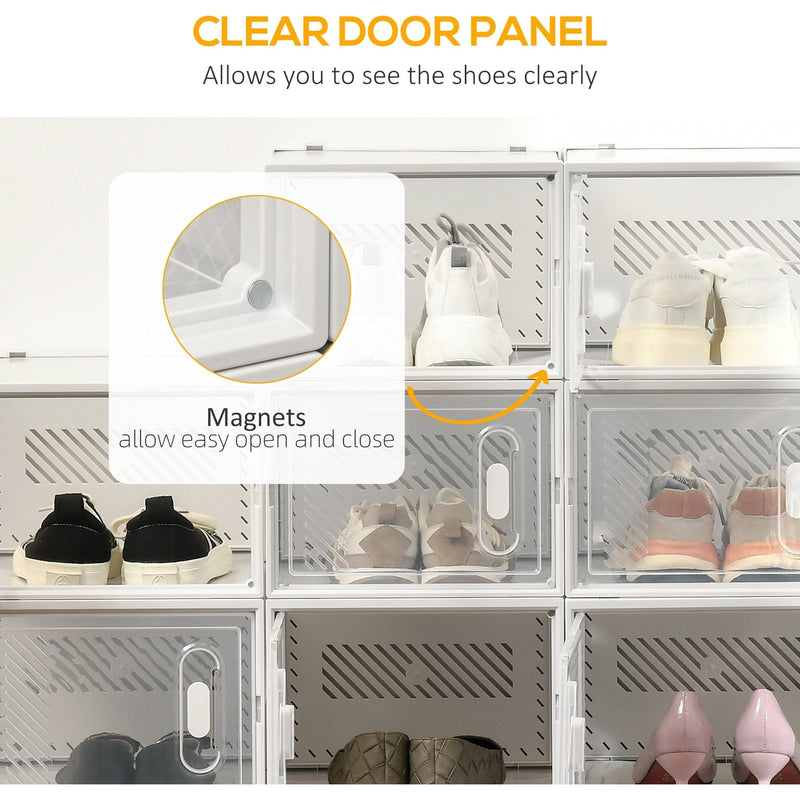 Portable Shoe Storage Cabinet, Holds 18 Pairs, Up To Size 12