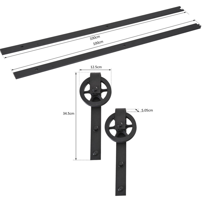 6.6FT Industrial Steel Sliding Door Kit