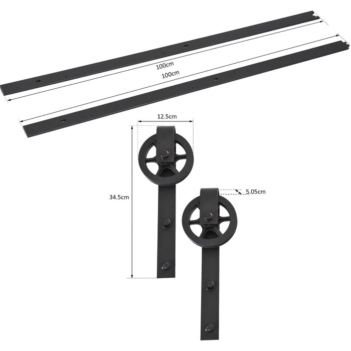 6.6FT Industrial Steel Sliding Door Kit