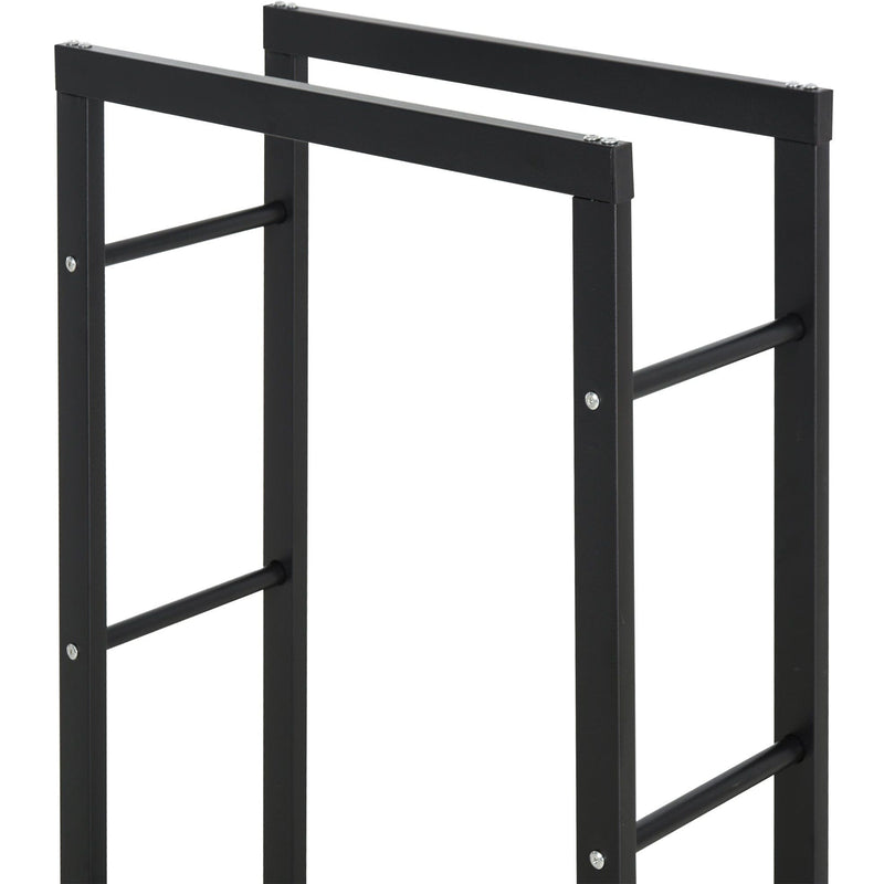 Tall Metal Firewood Log Holder, Indoor/Outdoor, Rust-Resistant