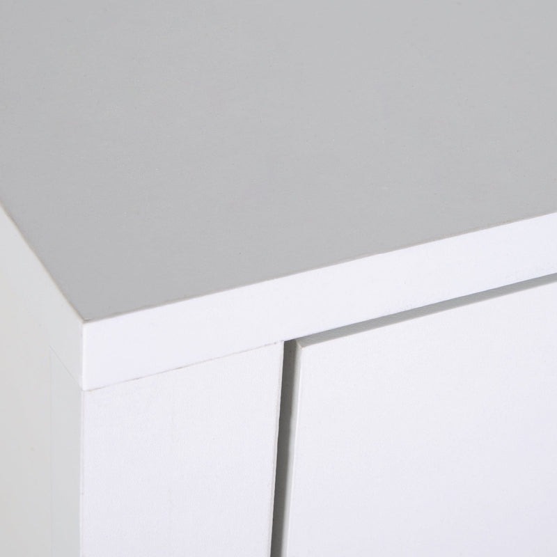 Solid Wood Bedside Table, White