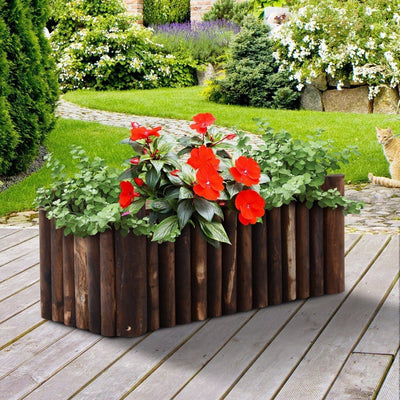 Raised Wooden Flower Beds, 78x35x30 cm Outsunny