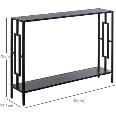 Industrial Console Table With Storage, Grey/Black Homcom