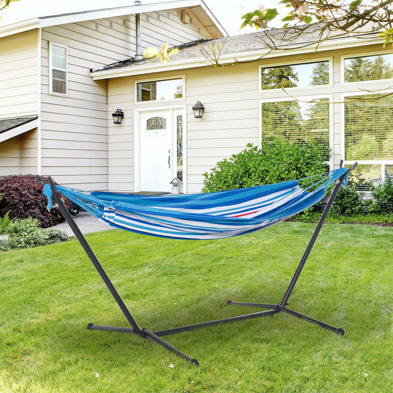 Camping Hammock with Stand, Bag, Adjustable, 120kg Load Outsunny