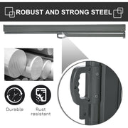Outsunny Retractable Sun Side Awning Screen Fence Patio Garden Wall Balcony Screening Panel Outdoor Blind Privacy Divider (3x1.6M, Grey) Outsunny
