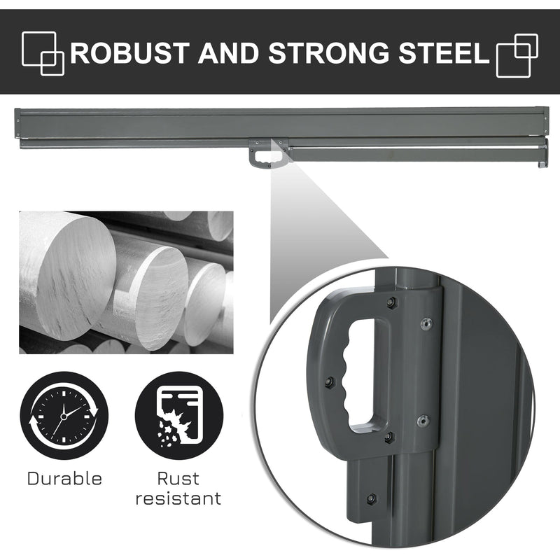 Outsunny Retractable Sun Side Awning Screen Fence Patio Garden Wall Balcony Screening Panel Outdoor Blind Privacy Divider (3x1.6M, Grey) Outsunny
