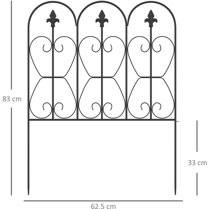 5Pc Black Garden Animal Barrier Fence