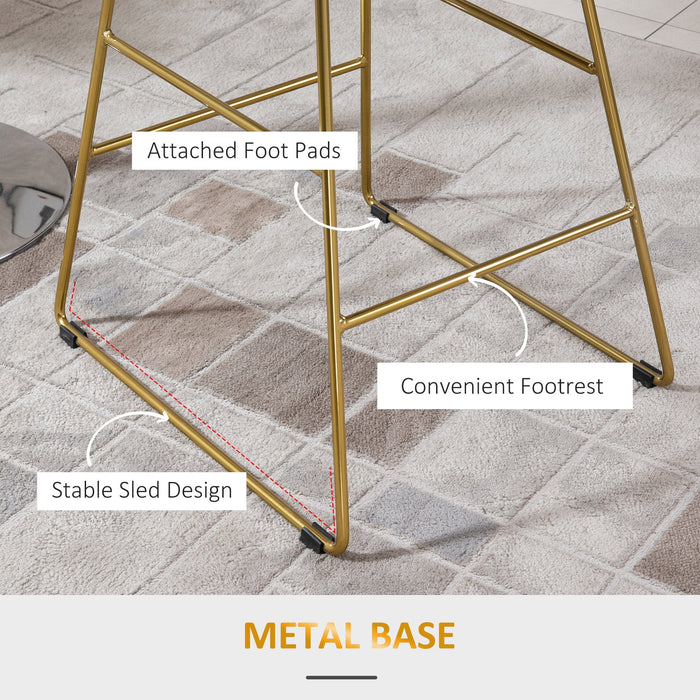 Set of 2 Gold Wire Metal Bar Stools