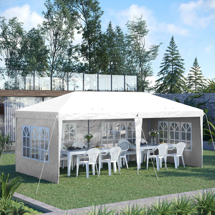 6x3 Pop Up Gazebo With Sides, Water & UV-Resistant, White