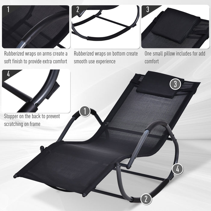 Zero Gravity Metal Sun Lounger With Pillow