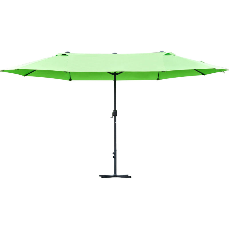 4.6m Double Sided Parasol With Crank Handle, Cross Base