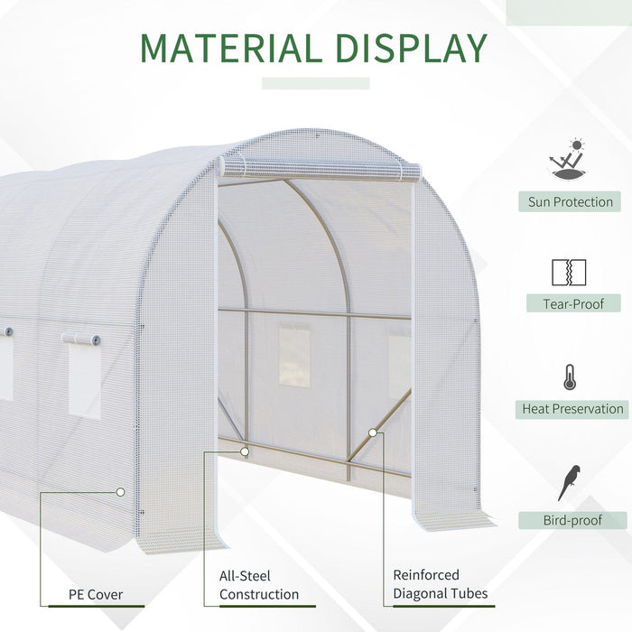 Large Tunnel Greenhouse, Steel Frame, Walk-in, 3.5x2x2m