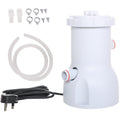 Outsunny Cartridge Filter Pump for 13'-15' Above Ground Pools, 800GPH (3028 LPH) Swimming Pool Filter Pump with Hose and Hose Clamps, White Outsunny