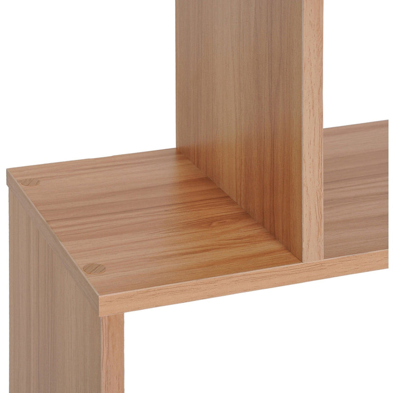 Wooden S Shape Storage Display, 6 Shelves, Room Divider