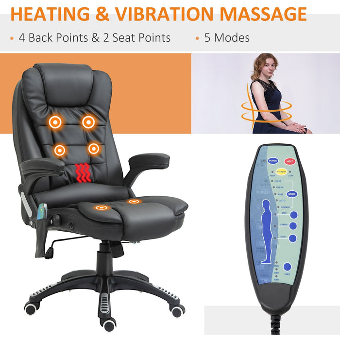 Black High-Back Massage Executive Chair with Tilt