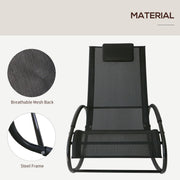 Rocker Sun Lounger With Pillow Outsunny