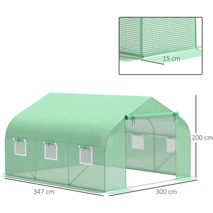 4.5x3x2m Replacement Greenhouse Cover, Green