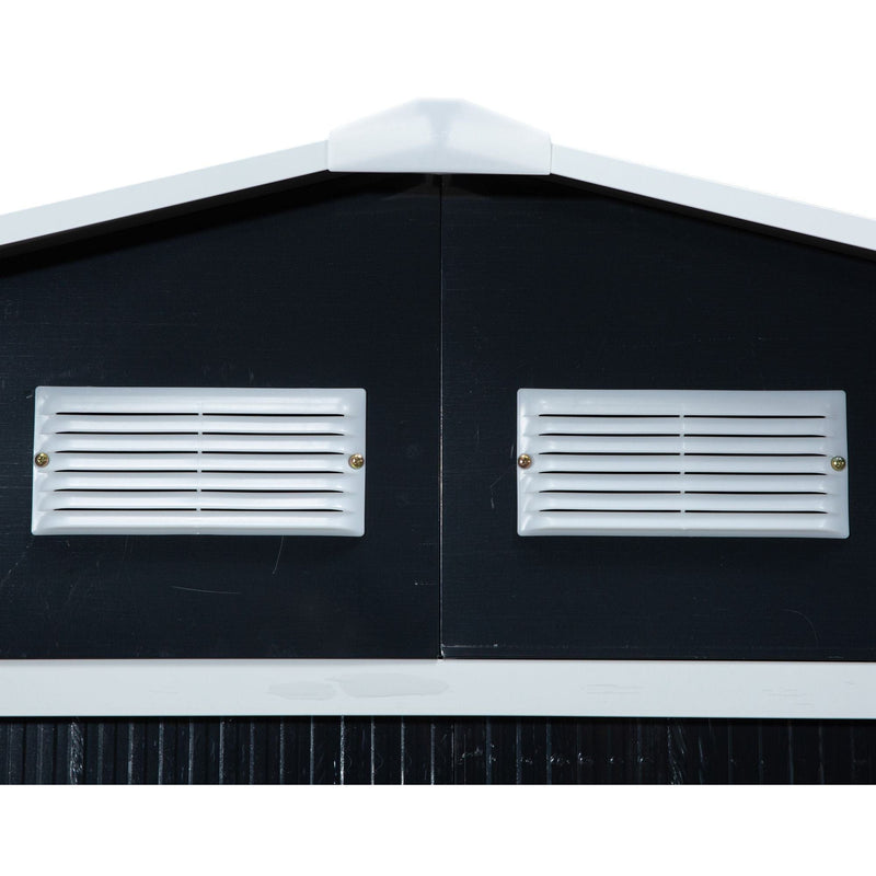 9x6 Metal Garden Shed - Apex Roof, Vents & Double Doors