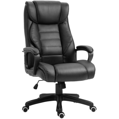 6 Point Vibrating Massage Office Chair, Swivel, Footrest Homcom